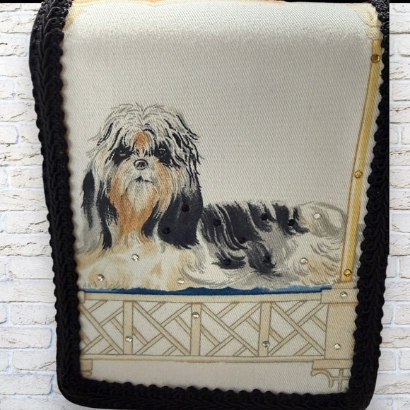 Liz Soto Vintage Shih Tzu Dog Print Crossbody Bag - Picture 2 of 8